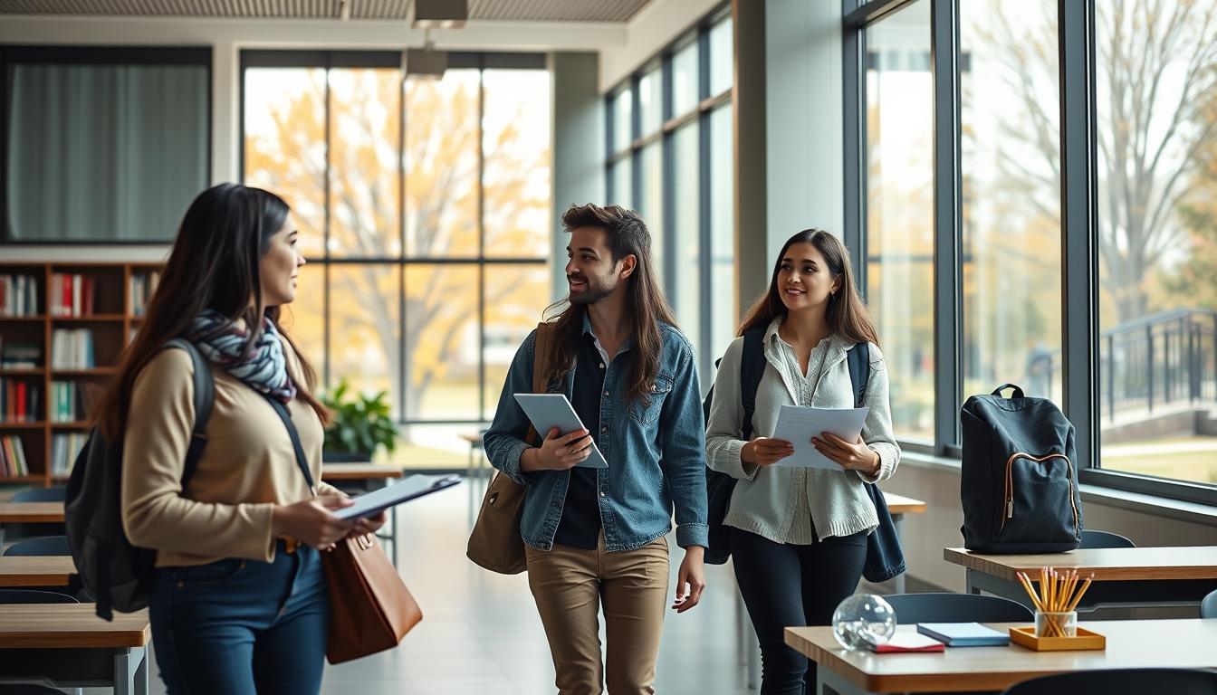 Student using learning strategies while studying